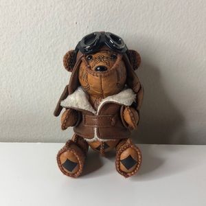 SOLD MCM Aviator Pilot Visetos bear handbag charm